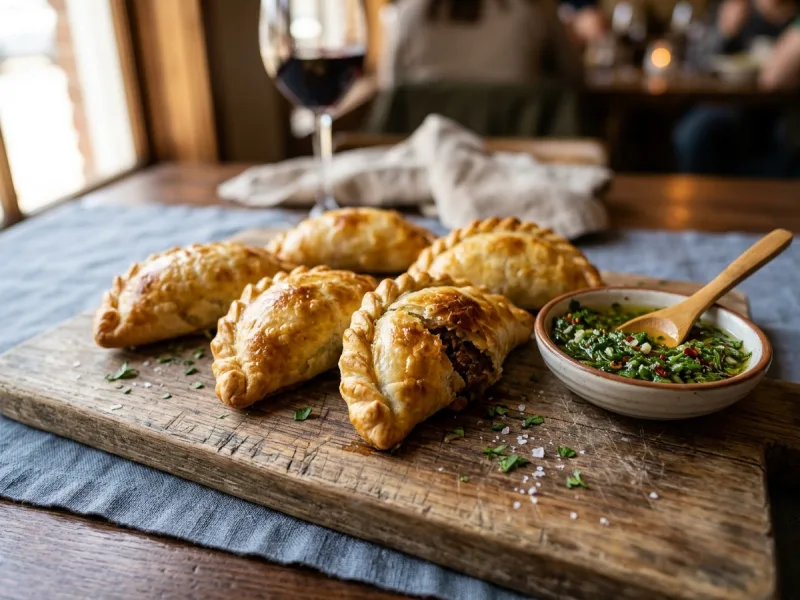 Empanadas گوشت گاو آرژانتینی (Empanadas Mendocinas با گوشت گاو تند، تخم مرغ و زیتون سبز)