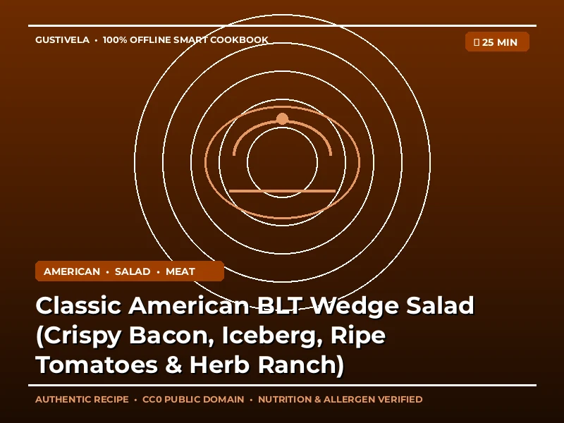 Klasický americký BLT Wedge salát (křupavá slanina, ledovec, zralá rajčata a bylinkový ranč)