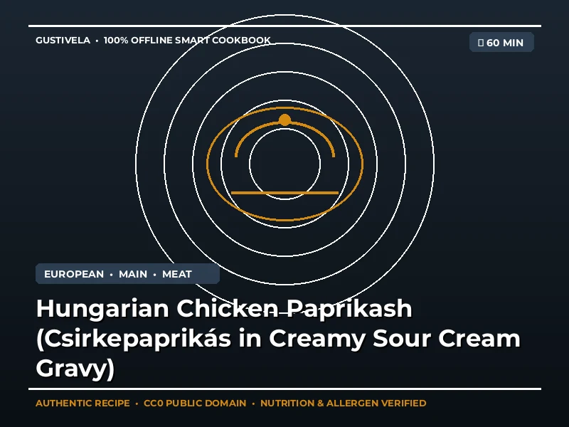 Ungarisches Hühnchen-Paprikasch (Csirkepaprikás in cremiger Sauerrahmsoße)