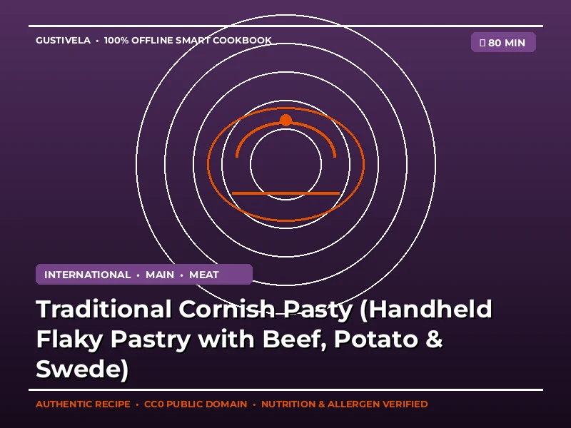 Hagyományos cornwalli tészta (kézi pelyhes tészta marhahússal, burgonyával és svéddel)