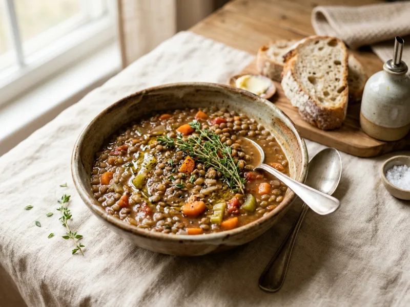 شوربة العدس والخضار الكلاسيكية