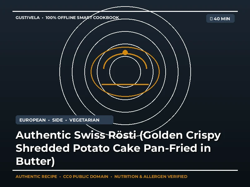 Autêntico Swiss Rösti (bolo dourado crocante de batata desfiada frito na manteiga)