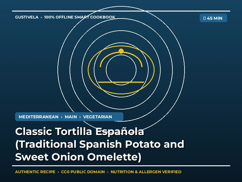 Klassische Tortilla Española (traditionelles spanisches Kartoffel-Süßzwiebel-Omelett)