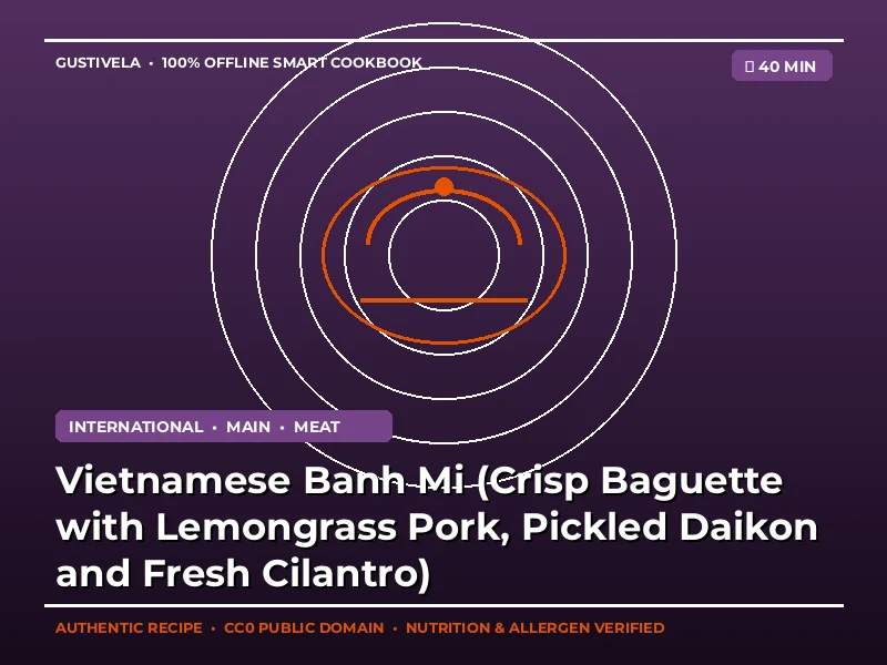 Bánh Mì vietnamez – Baghetă crocantă umplută cu carne fragedă de porc marinată cu lemongrass, legume murate și coriandru